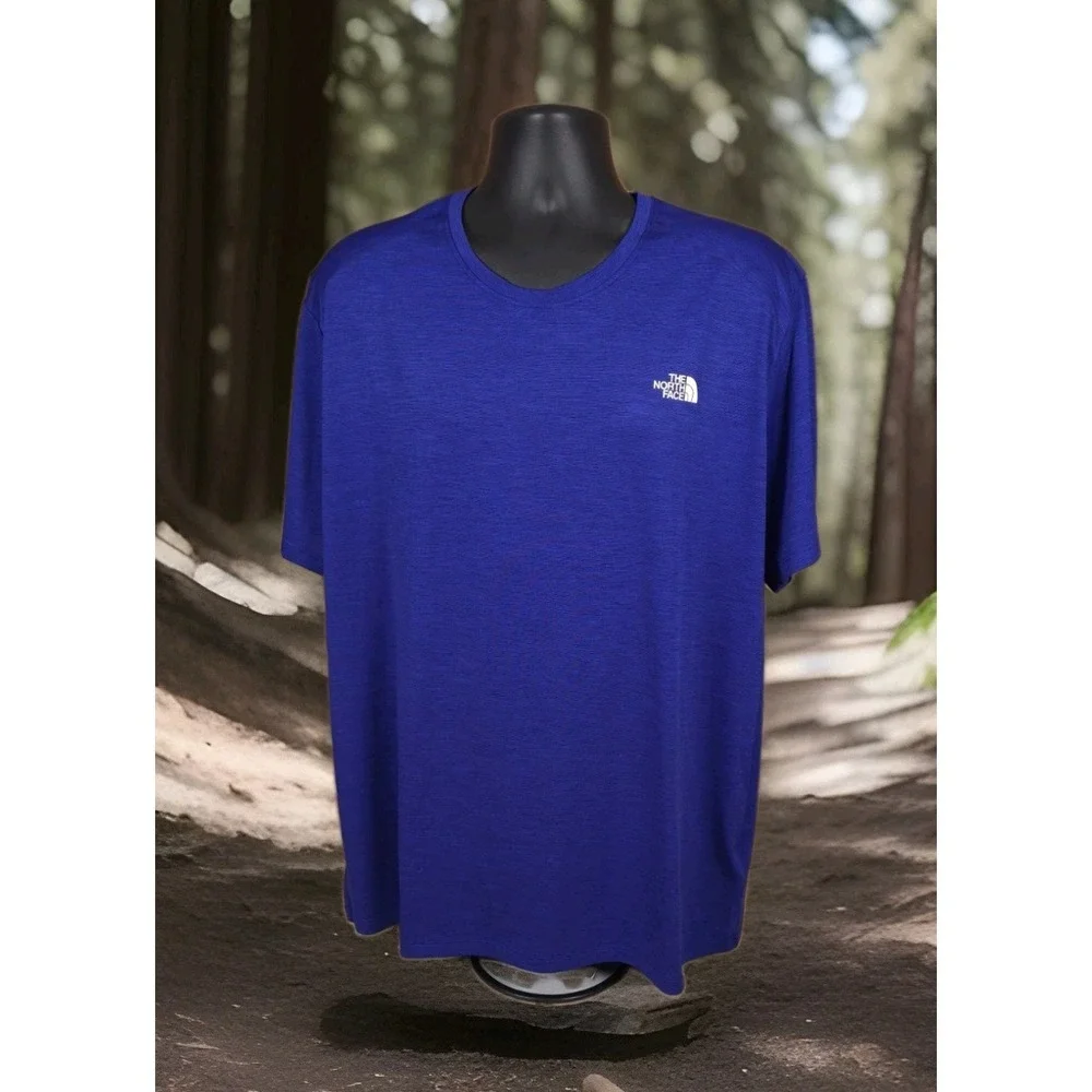 The North Face Mens Short Sleeve Flash Dry TShirt Crew Neck Optic Blue 2XL